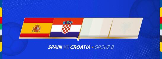 Spanien - kroatien fotboll match illustration i grupp b. vektor