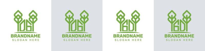 Briefe dg und gd Gewächshaus Logo, zum Geschäft verbunden zu Pflanze mit gd oder dg Initialen vektor