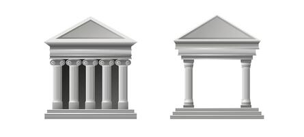 gammal grekisk och roman tempel uppsättning vektor