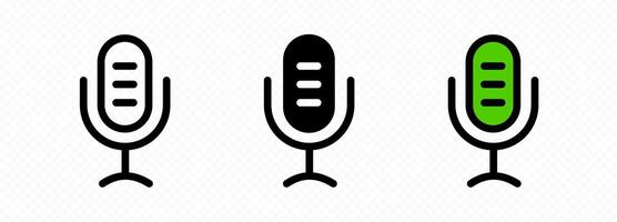 podcast spela in mic ikon. radio röst symbol vektor