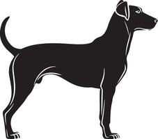 schwarz Silhouette von ein Hund isoliert auf ein Weiß Hintergrund. vektor