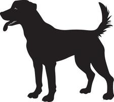 svart silhuett av en hund isolerat på en vit bakgrund. vektor