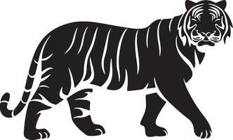svart tiger silhuetter illustration vektor