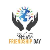 Welt Freundschaft Tag jeder Jahr im Juli. Vorlage zum Hintergrund, Banner, Karte, Poster mit Text Inschrift. vektor