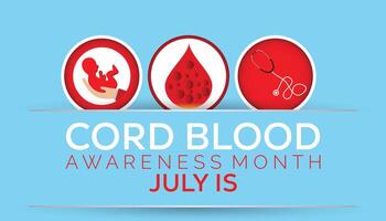 sladd blod medvetenhet månad observerats varje år i juli. mall för bakgrund, baner, kort, affisch med text inskrift. vektor