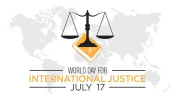 värld dag för internationell rättvisa observerats varje år i juli. mall för bakgrund, baner, kort, affisch med text inskrift. vektor