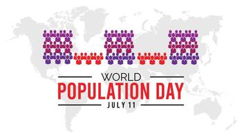 Welt Population Tag beobachtete jeder Jahr im Juli. Vorlage zum Hintergrund, Banner, Karte, Poster mit Text Inschrift. vektor