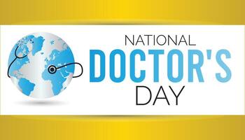 National Ärzte Tag beobachtete jeder Jahr im Juli. Vorlage zum Hintergrund, Banner, Karte, Poster mit Text Inschrift. vektor