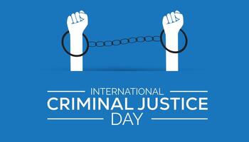 internationell kriminell rättvisa dag observerats varje år i juli. mall för bakgrund, baner, kort, affisch med text inskrift. vektor