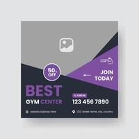 Gym och kondition social media posta mall design. vektor