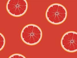 Grapefruitscheiben nahtlose saftige bunte Fruchthintergrund-Vektorillustration vektor