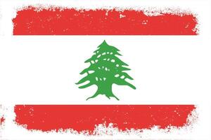 Jahrgang eben Design Grunge Libanon Flagge Hintergrund vektor