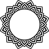 enkel hand dragen mandala i en mångsidig stjärna eller blomma stil, flera olika löv vektor