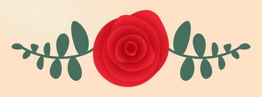 abstrakt rot Blume mit Blatt zum irgendein Illustration, Netz und drucken Banner vektor