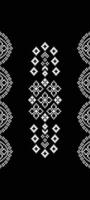 traditionell schwarz ethnisch Motive Ikat geometrisch Stoff Muster Kreuz Stich.ikat Stickerei ethnisch orientalisch Pixel schwarz Hintergrund. Abstrakt, Illustration. Textur, Dekoration, Tapete. vektor