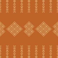 traditionell schwarz ethnisch Motive Ikat geometrisch Stoff Muster Kreuz Stich.ikat Stickerei ethnisch orientalisch Pixel braun Hintergrund. Abstrakt, Illustration. Textur, Dekoration, Tapete. vektor