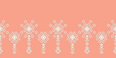 ethnisch geometrisch Stoff Muster Kreuz Stich.Stickerei ethnisch orientalisch Pixel Muster Rose Rosa Gold Pastell- Hintergrund. abstrakt, Illustration. Textur, Kleidung, Schal, Dekoration, Seide Hintergrund. vektor