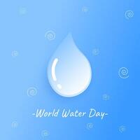 blå värld vatten dag design med vatten släppa och moln element vektor
