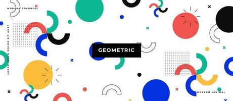 buntes geometrisches nahtloses Muster, Linie, Punkt im Hintergrund mit Memphis-Stil. vektor