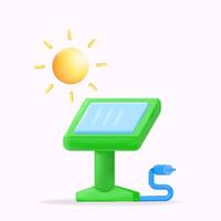 Solar- Tafeln, verlängerbar Energie zum das Zukunft Konzept, 3d Symbol Illustration vektor