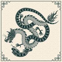 glücklich Chinesisch Neu Jahr 2025 Tierkreis Zeichen, Jahr von das Schlange, mit Grün Papier Schnitt Kunst und Kunst Stil vektor