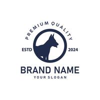 inländisch Hund Logo Tier Pflege Silhouette Design einfach modern Vorlage vektor