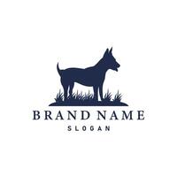 inländisch Hund Logo Tier Pflege Silhouette Design einfach modern Vorlage vektor