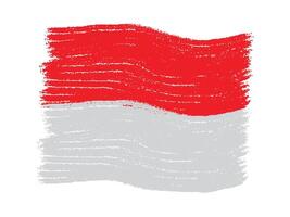 indonesiska flagga med borsta stroke måla vektor