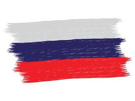 Russland Land Flagge mit Bürste Schlaganfall Farbe vektor