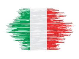 Italienisch National Flagge mit Farbe Bürste Schlaganfälle vektor