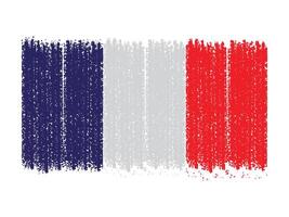 Frankrike Land flagga med borsta stroke måla vektor
