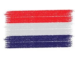 Niederlande Land Flagge mit Bürste Schlaganfall Farbe vektor