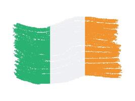 Irland National Flagge mit Farbe Bürste Schlaganfälle vektor