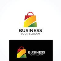 bunt e Einkaufen Tasche Logo Design vektor