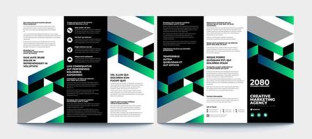 kreatives Unternehmen, dreifach gefaltete Business-Flyer-Broschüren-Vorlagendesign, abstrakte dreifach gefaltete Business-Broschüre, Vektorbroschüren-Vorlagendesign. vektor