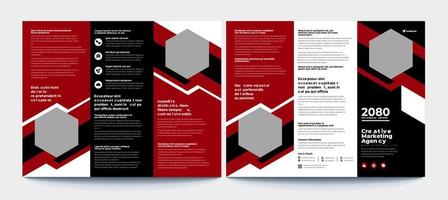 dreifach gefaltetes Broschürendesign. Red dl Corporate Business Template für Try Fold Broschüre oder Flyer. Layout mit modernen Elementen und abstraktem Hintergrund. kreatives Konzept gefalteter Flyer oder Broschüre. vektor