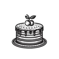 Kuchen Silhouette Illustration. Kuchen Logo auf Weiß Hintergrund. vektor