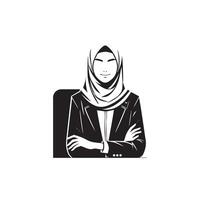 Muslim Frauen Silhouette auf Weiß Hintergrund. Frau Porträt Illustration vektor