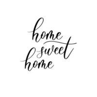 Home Sweet Home - handgeschriebener schwarzer Text auf weißem Hintergrund. vektor