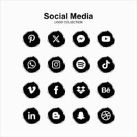 Sammlung beliebter Social-Media-Logos vektor