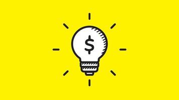 glödlampa lampa med dollarikonen. lämplig för att beskriva tjäna pengar idé och kreativitet. vektor