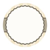 enkel vanilj brun enkel runda cirkel bakgrund design med uddig kant och rand prydnad vektor