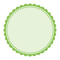 Sanft und einfach Grün farbig leer kreisförmig Aufkleber Etikette Element Design mit dekorativ Rand Ornamente vektor