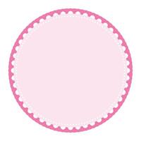 klassisk ljus rosa cirkel gräns ram med spets kanter dekoration tom klistermärke märka bakgrund vektor