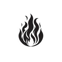 brand flamma silhuett på vit bakgrund. brand flamma logotyp vektor