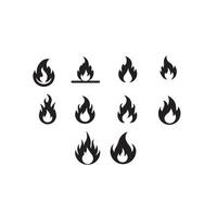 Feuer Flamme Silhouette auf Weiß Hintergrund. Feuer Flamme Logo vektor