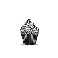 Tasse Kuchen Silhouette auf Weiß Hintergrund. Tasse Kuchen Logo vektor