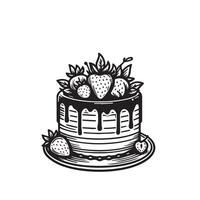 Kuchen Silhouette Illustration. Kuchen Logo auf Weiß Hintergrund. vektor