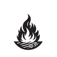Feuer Flamme Silhouette auf Weiß Hintergrund. Feuer Flamme Logo vektor