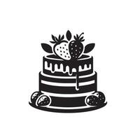 Kuchen Silhouette Illustration. Kuchen Logo auf Weiß Hintergrund. vektor